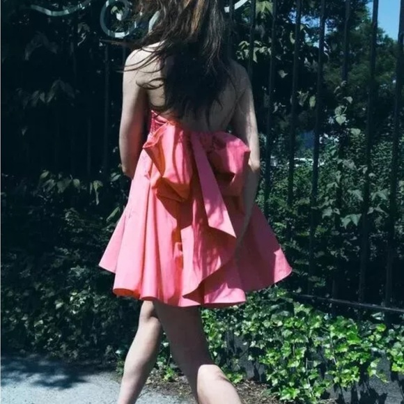 Zara bow back taffeta mini dress - Picture 5 of 11